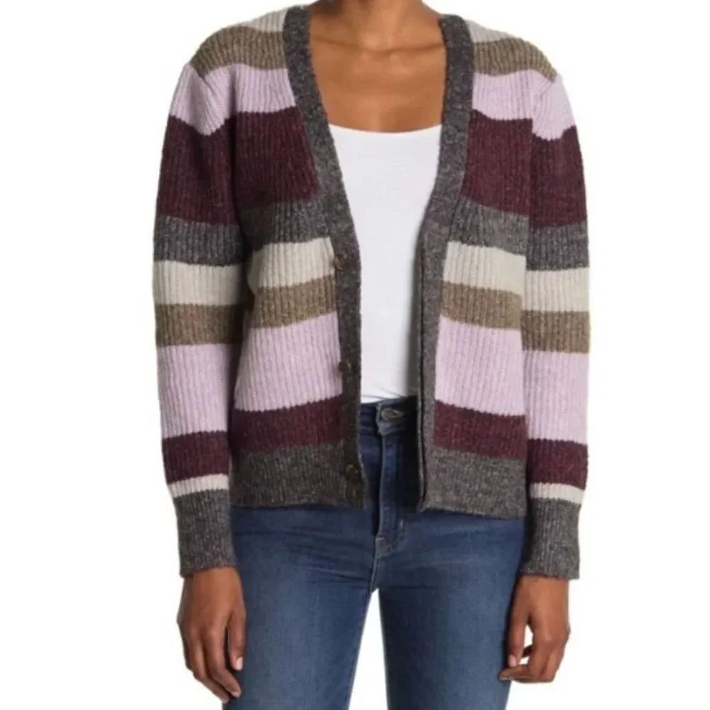 Heartloom striped cardigan sweater size S